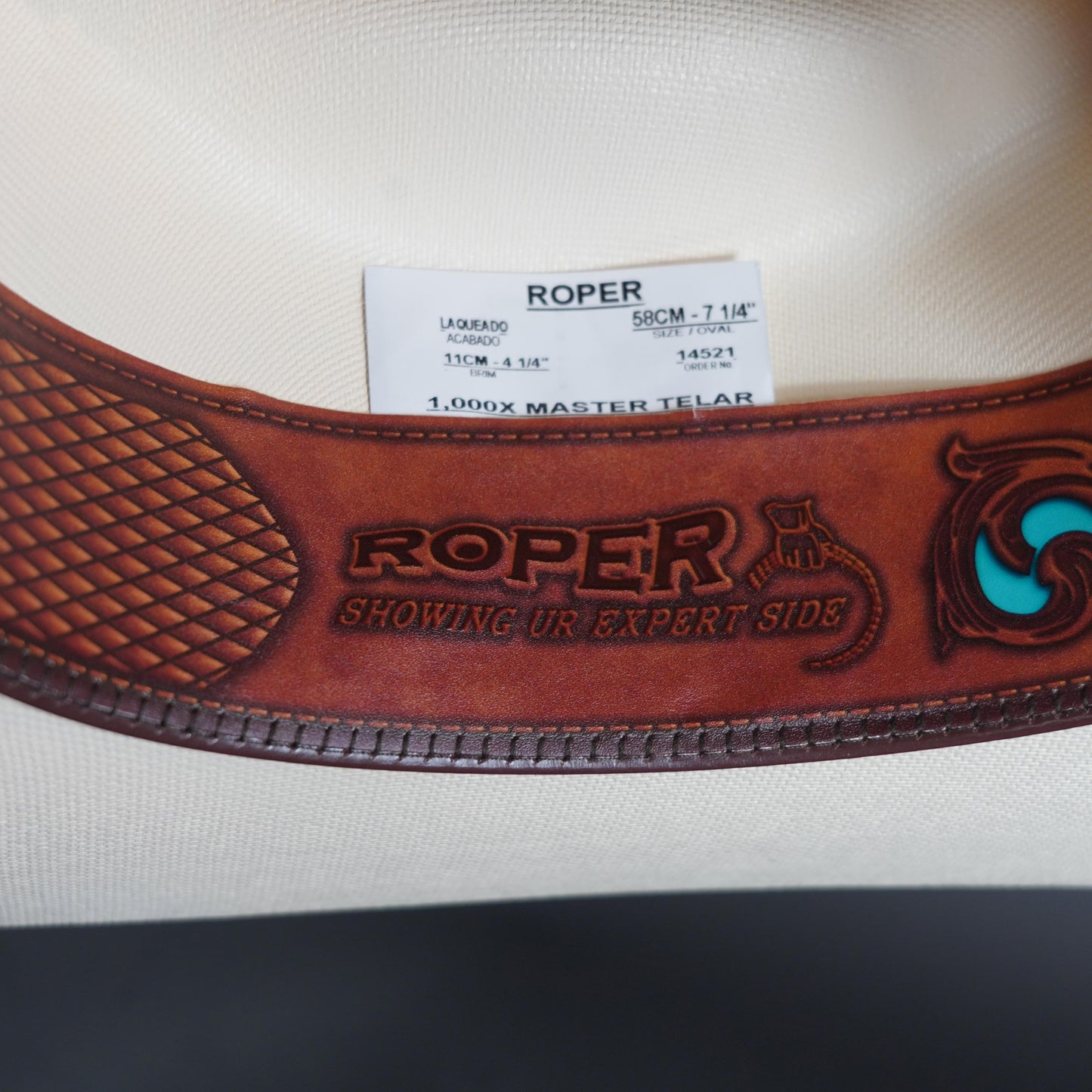 Tombstone Roper 1000X Master Telar Sombrero Short Crown 4 1/2"