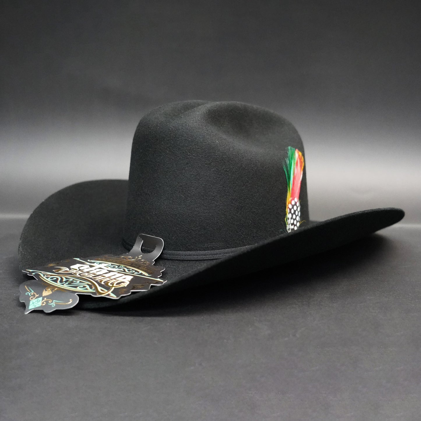 Stone 100x Johnson Black Wool Texana 4" Brim 5" Crown