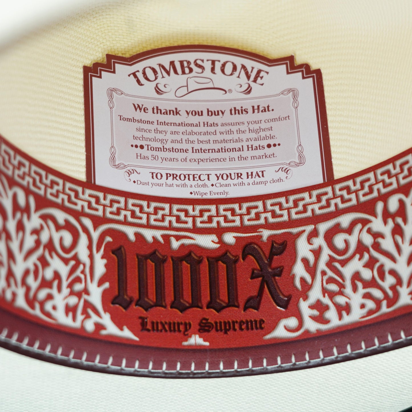 Tombstone Johnson 1000X Telar  Falda 3" Sombrero Tall Crown 4 3/4"