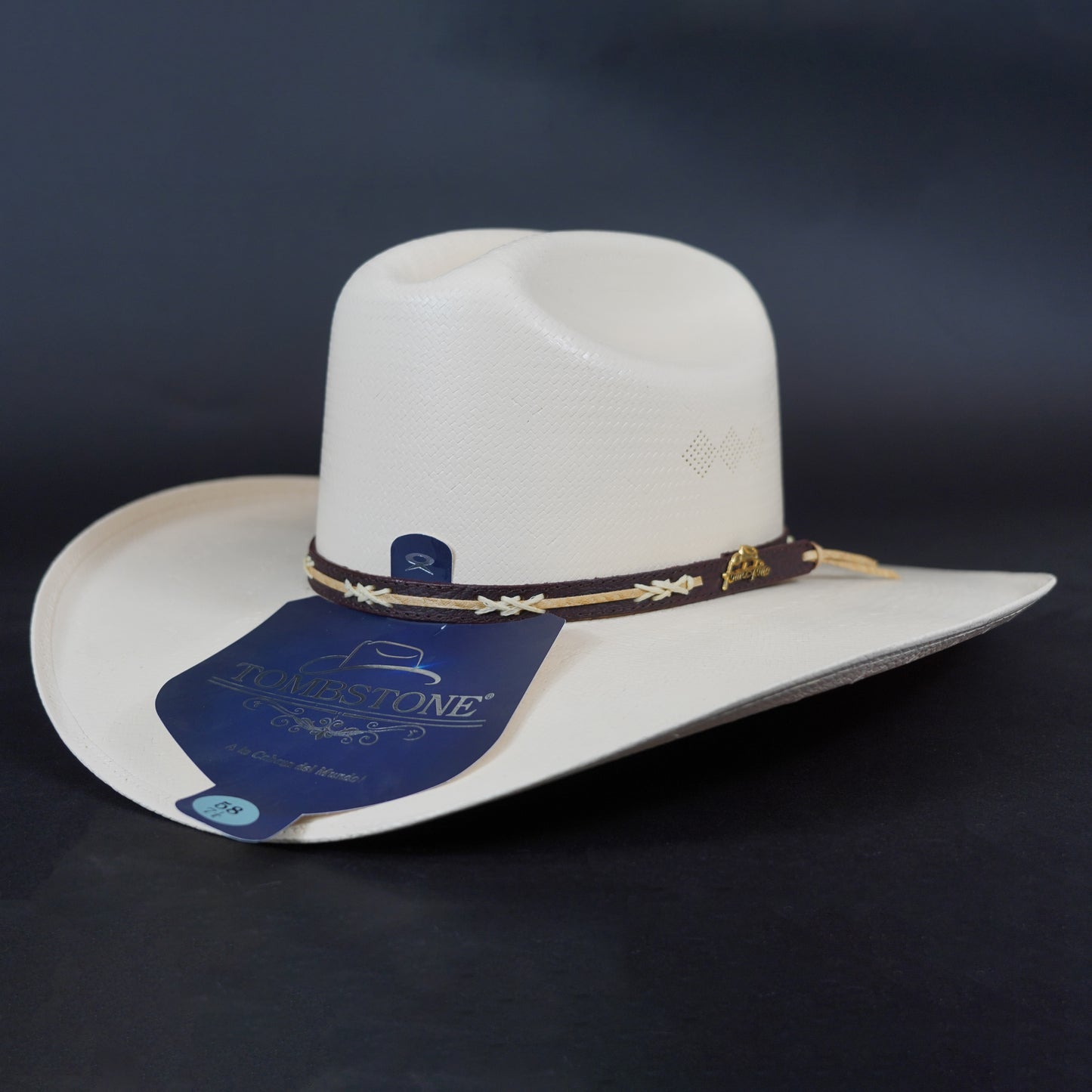 Tombstone Estilo Zacatecas 15x Falda 4" Palma Sombrero Short Crown 4 1/2"