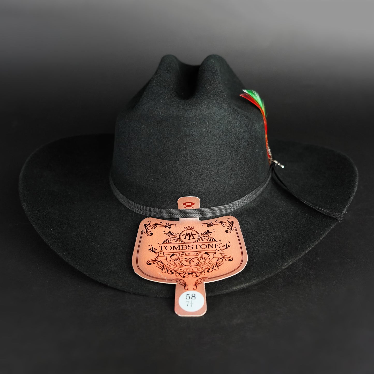 Tombstone 10x Chaparral Black Felt Cowboy Hat 3.5" Brim 4.5" Short Crown Texana