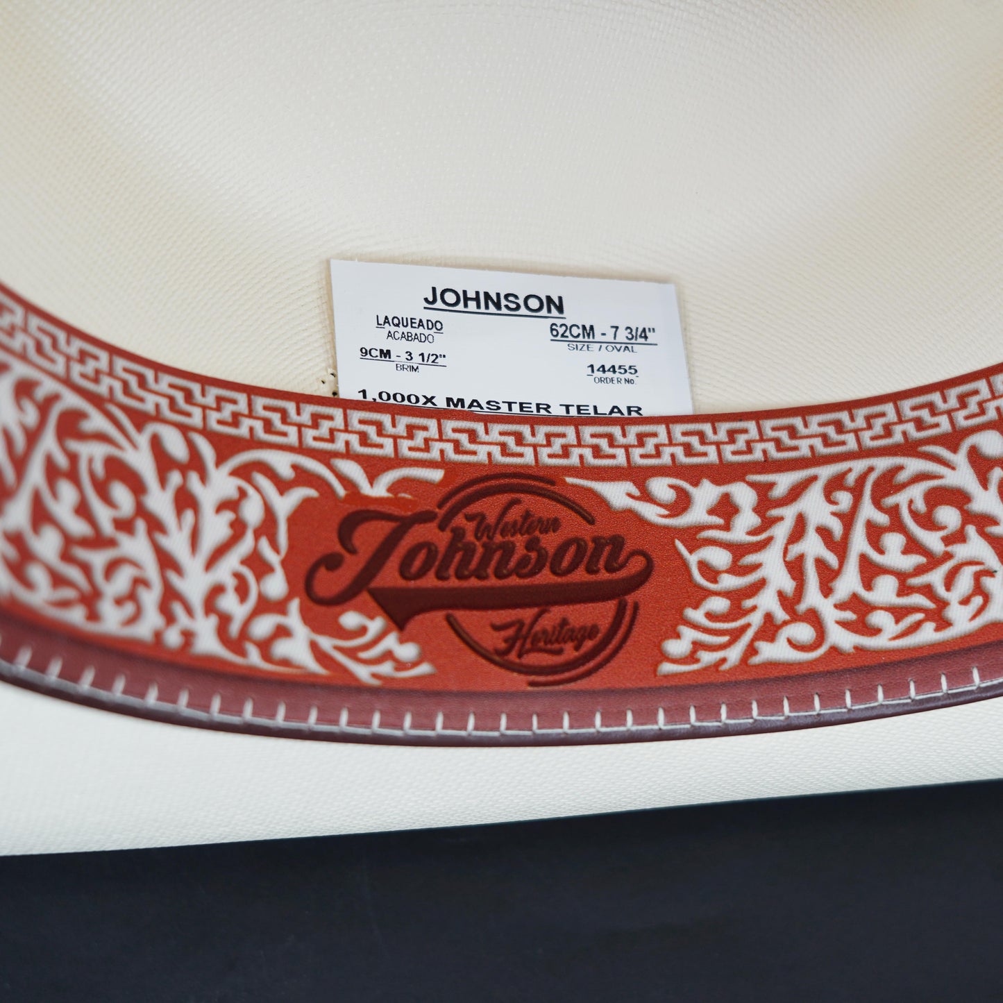 Tombstone Johnson 1000X Master Telar Brim 3.5" Sombrero Tall Crown 4 3/4"