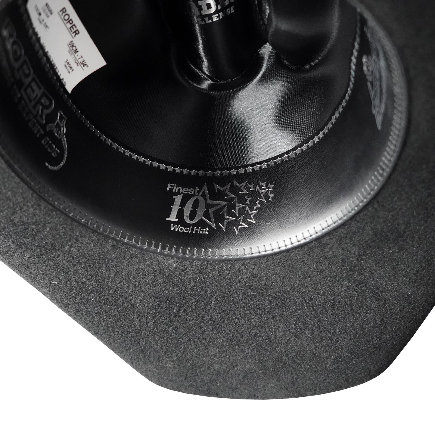Tombstone Roper 10X Black Finest Wool Cowboy Hat Style 4.25" Brim 4.75" Short Crown Texana Cowboy Hat Sombrero