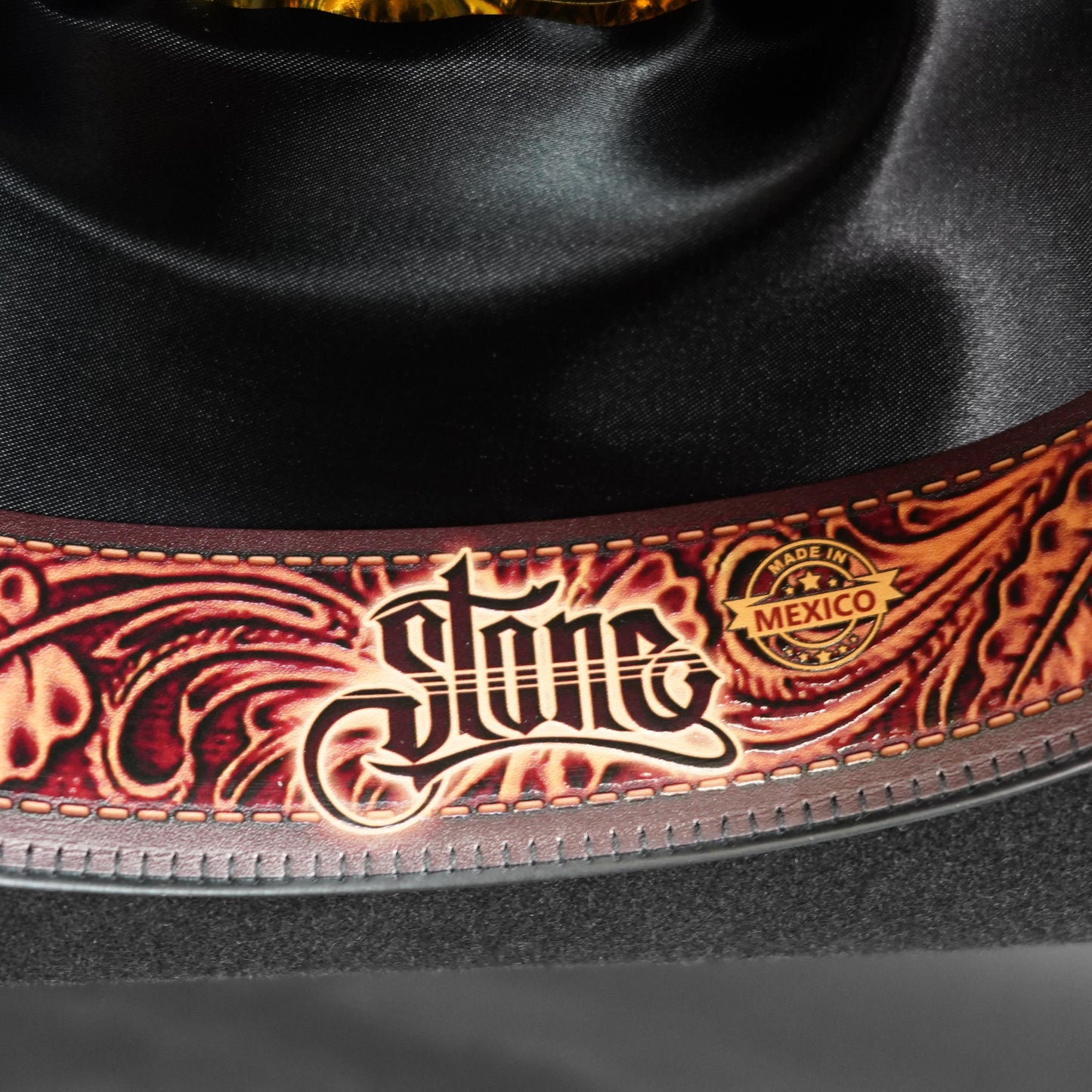 Stone 100x Johnson Black Wool Texana 4" Brim 5" Crown