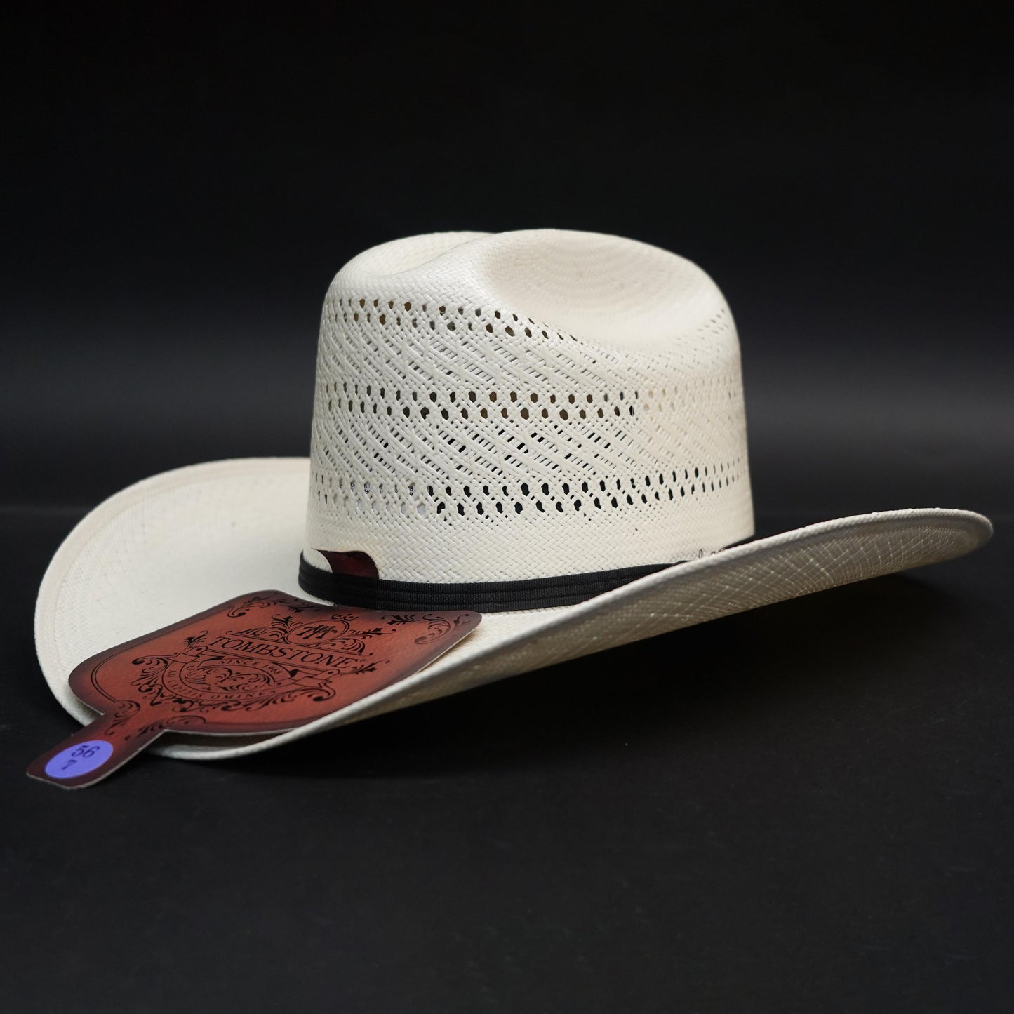 Tombstone Johnson 30X Handwoven Straw Sombrero Brim 4"