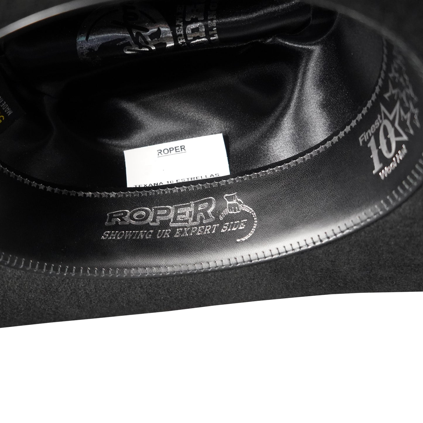 Tombstone Roper 10X Black Finest Wool Cowboy Hat Style 4.25" Brim 4.75" Short Crown Texana Cowboy Hat Sombrero