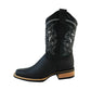 Men's Black Western Rodeo Style Square Toe Boot