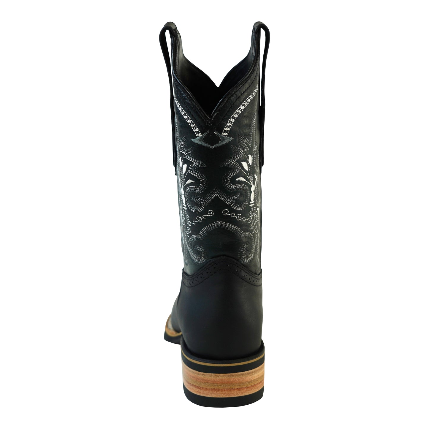 Men's Black Western Rodeo Style Square Toe Boot