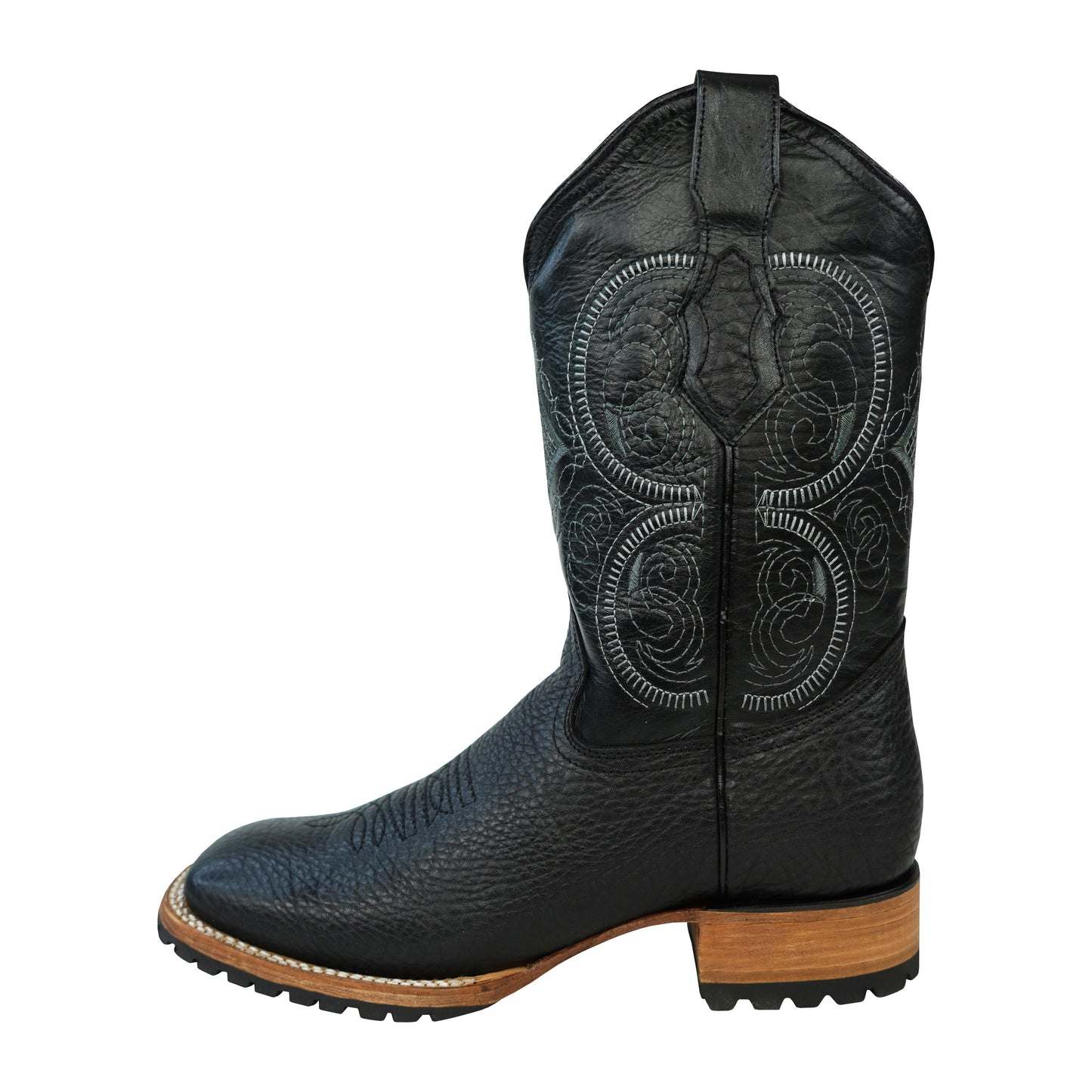 Men's Black Western Square Toe Rodeo Boot Tractor Sole