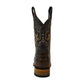 Men's Faux Brown Crocodile Belly Western Square Toe Boot