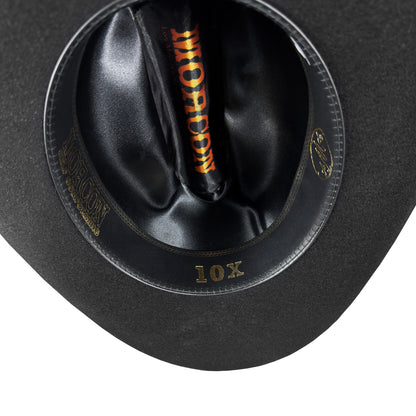 Morcon Chaparral Black Felt 10x Short Crown Texana