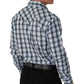 MEN'S TEAL LONG SLEEVE WESTERN SNAP PLAID SHIRT