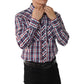 MEN'S RED LONG SLEEVE WESTERN SNAP PLAID SHIRT