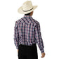 MEN'S RED LONG SLEEVE WESTERN SNAP PLAID SHIRT