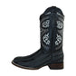 Men's Black Weave Western Boot Square Toe Rodeo Boot