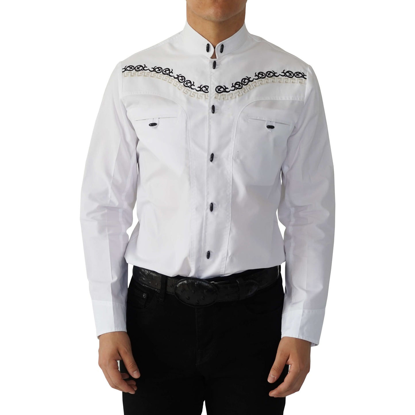 MEN'S WHITE CHARRA LONG SLEEVE WESTERN SHIRT