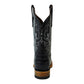 Men's Black Faux Crocodile Belly Western Square Toe Boot