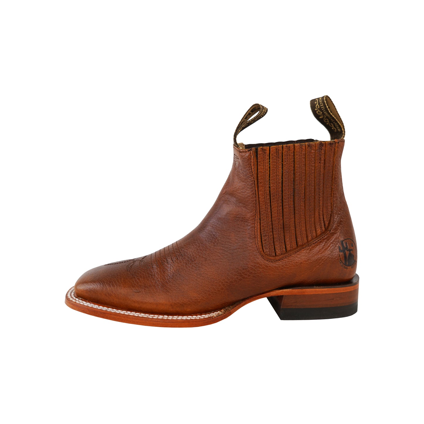 Honey Leather Square Toe Chelsea Boot