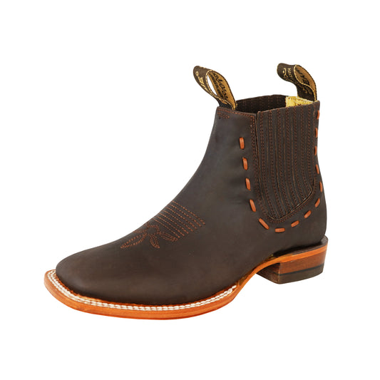 Crazy Choco Leather Square Toe Chelsea Boot Women