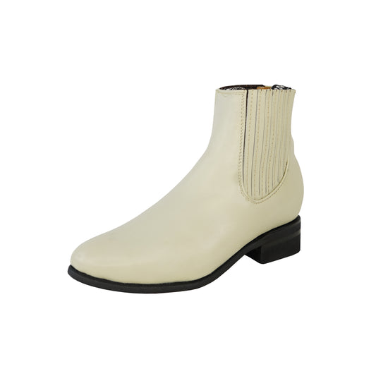 Hueso Color Leather Chelsea Boot