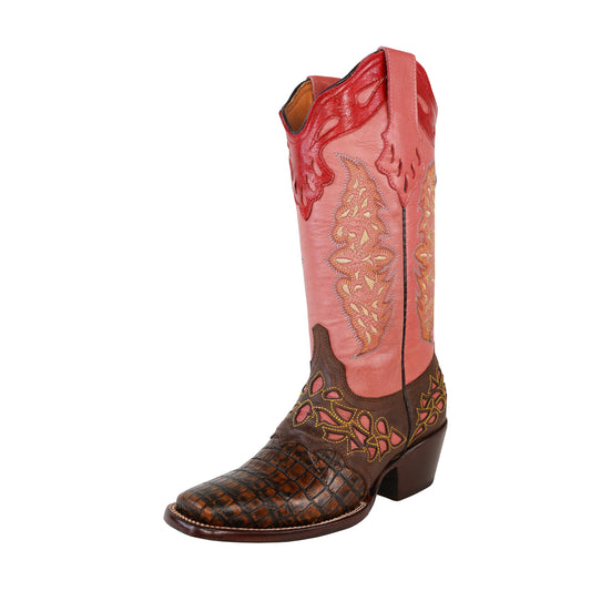 Salmon Pink Rodeo Style Women Boot