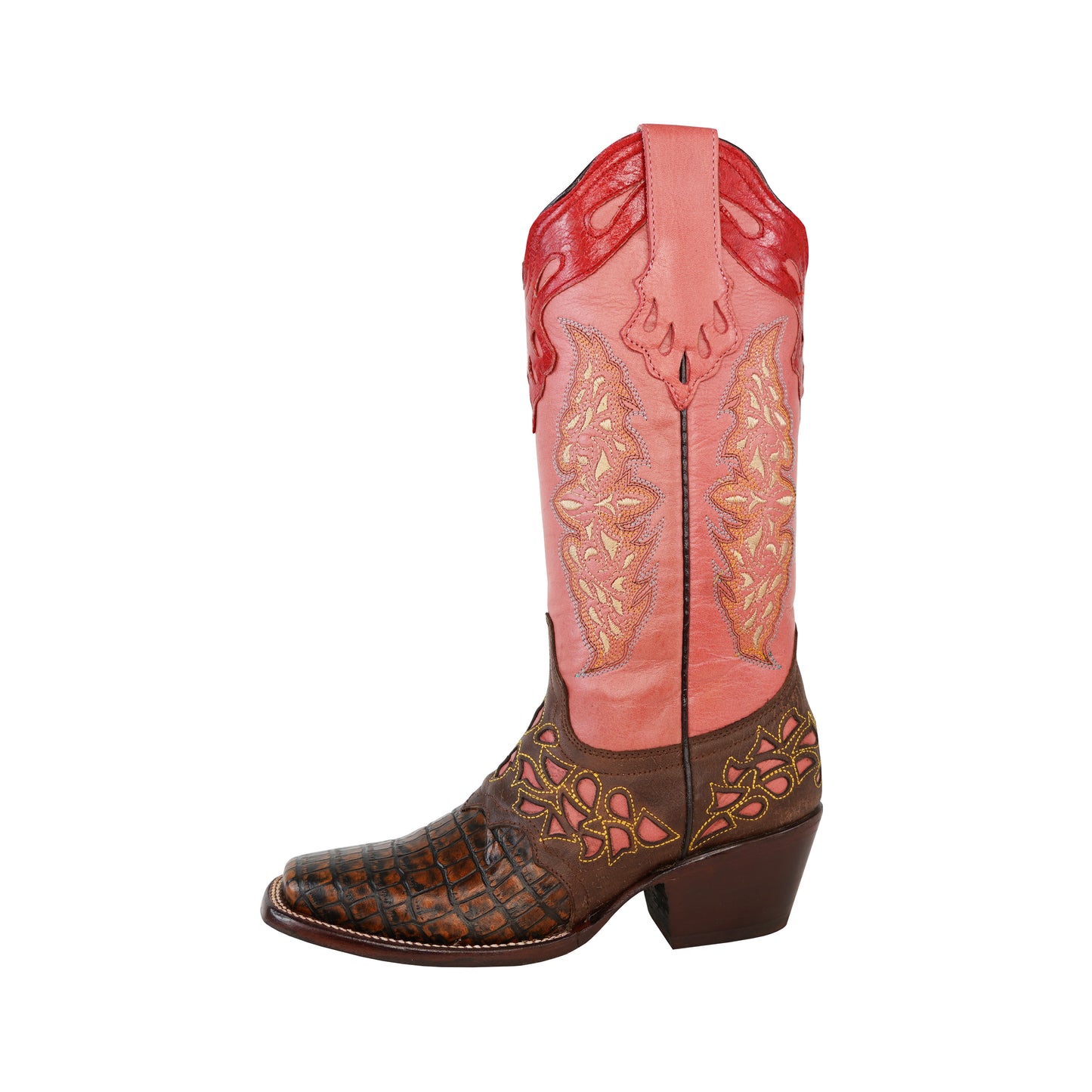 Salmon Pink Rodeo Style Women Boot